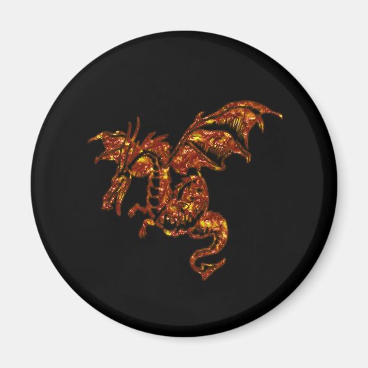 Vlamt Dragon op zwart Magneet (Voorkant)
