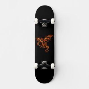 Vlamt Dragon op zwart Skateboard