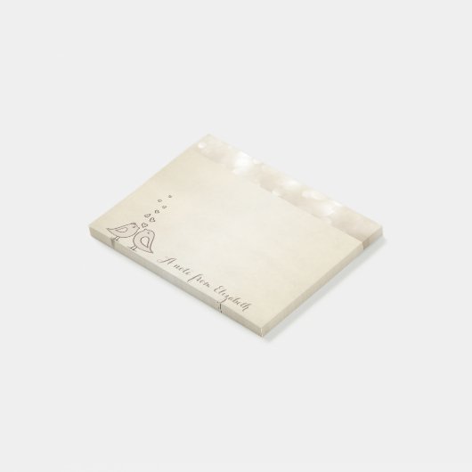 Vlamvogels in liefde en roodheid post-it® notes (Schuin)