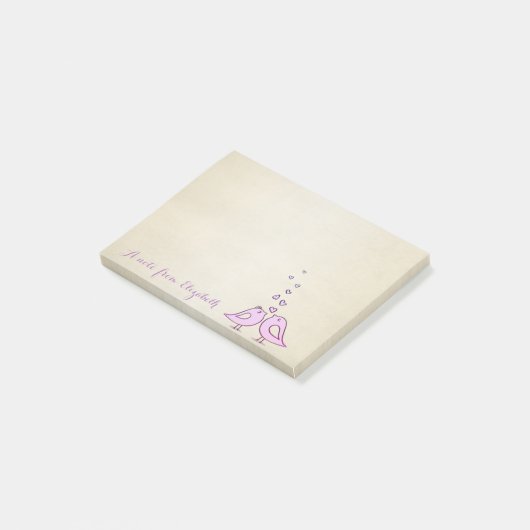 Vlamvogels in liefde en roodheid post-it® notes (Schuin)