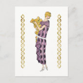 Vlamvrouw met bloem, briefkaart (Voorkant)