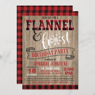 Vlannel and Frost Birthday Party Invitation - WD Kaart