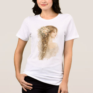 Vlecht Boho Meisje Tri-Blend Shirt