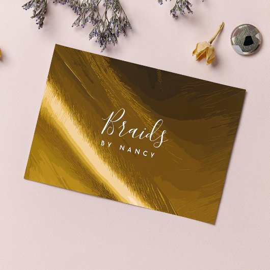 Vlechten faux gouden folie visitekaartje