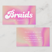 Vlechten Groovy Retro Pink Visitekaartje (Voorkant / Achterkant)