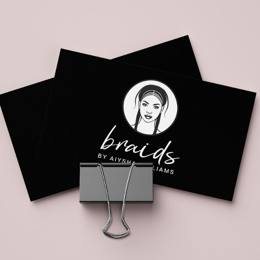 Vlechten Haar Stylist Modern Minimaal Visitekaartje