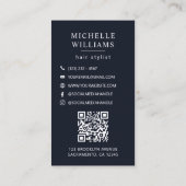 Vlechten Haar Stylist Moderne QR Code Visitekaartje (Achterkant)