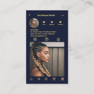 Vlechten instagram foto grid qr code marine Blauw Visitekaartje