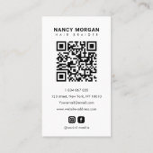 Vlechten Typografie Script 4 Foto Collage QR Code Visitekaartje (Achterkant)