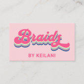 Vlechten Vlechten Braider Groovy Retro Kleurrijk Visitekaartje (Voorkant)