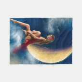 Vleece Blanket, nachtfee op maan Fleece Deken (Voorkant (Horizontaal))