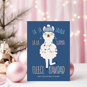 Vleece Navidad Fa La Llama Funny Kerstmis Feestdagenkaart