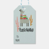 Vleece Navidad Llama Kerstmis Cadeaulabel (Voorkant)