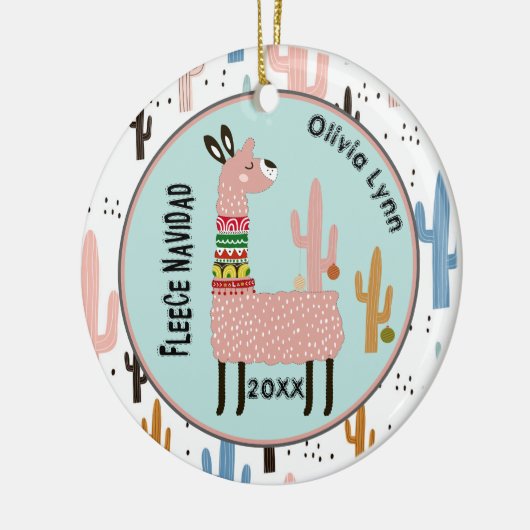 Vleece Navidad Llama Kerstmis Keramisch Ornament (Links)