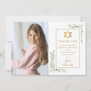 Vleermuis Bar Mitzvah Groenery Foto Bedankkaart