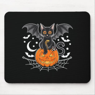 Vleermuis Halloween _ Zwarte Kat Vleermuisvleugels Muismat