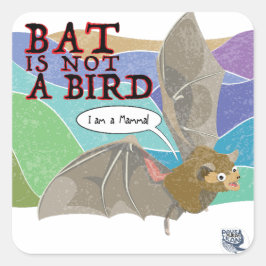 Vleermuis is geen vogel vierkante sticker