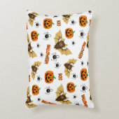 Vleermuis-, pompoen- en spinpatroon accent kussen (Voorkant(Verticaal))
