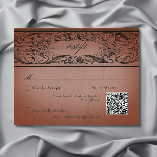 vleermuis tot de dood Rust bruiloft QR-code RSVP Kaartje