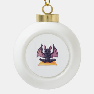 Vleermuis Yoga Flow Keramische Bal Ornament
