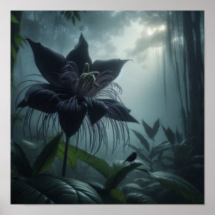 Vleermuisbloem Tussen Zeldzame Tropische Planten Poster