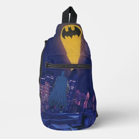 Vleermuissignaal boven Gotham Sling Bag (Voorkant)
