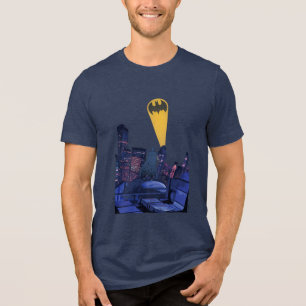 Vleermuissignaal boven Gotham Tri-Blend Shirt
