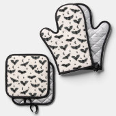 Vleermuissilhouetten Ovenwant & Pannenlap Set (Voorkant / Achterkant)