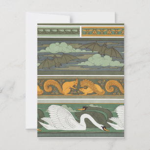 Vleermuizen Eekhoorns Zwanen Wildlife  Natuur kuns Briefkaart