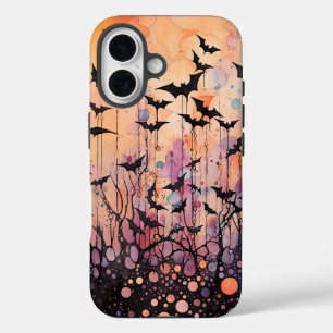 Vleermuizen en Abstracte Halloween iPhone 16 Hoesje