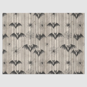  vleermuizen en spinnenwebben op Distressed Stripe Tissuepapier