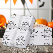 Vleermuizen en Trick or treat script tekst Hallowe Cadeaupapier