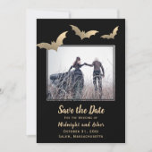 Vleermuizen Foto Halloween Bruiloft Save The Date (Voorkant)
