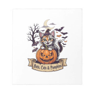 Vleermuizen Katten Pompoenen Halloween Heks Kat Gr Notitieblok