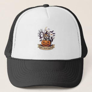 Vleermuizen Katten Pompoenen Halloween Heks Kat Gr Trucker Pet