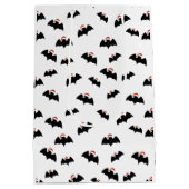 Vleermuizen met kerstmutsen medium cadeauzakje (Achterkant)