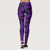Vleermuizen op Paarse Halloween Leggings (Achterkant)