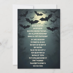 Vleermuizen Overhead Halloween Party Kaart