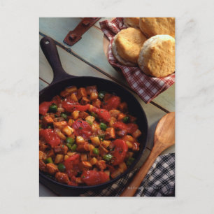 Vlees en aardappelknoeiboel met koekjes briefkaart