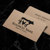 Vlees en pluimveemarkt Koe kippen Varkens Butcher Visitekaartje