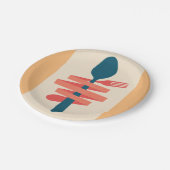 Vlees en spek papieren bordje (Gekanteld)