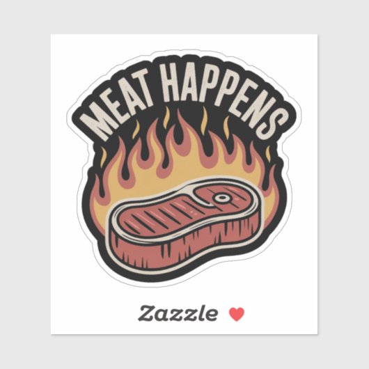VLEES GEBEURT Grappig BBQ Steak Grillen Sticker (Vel)