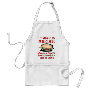 Vlees is Murder Funny Apron Humor Standaard Schort
