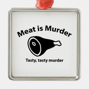 Vlees is Murder. Smakelijke moord. Metalen Ornament