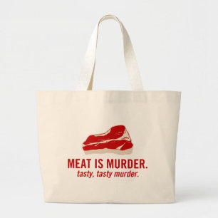 Vlees is Murder, smerig moord Grote Tote Bag