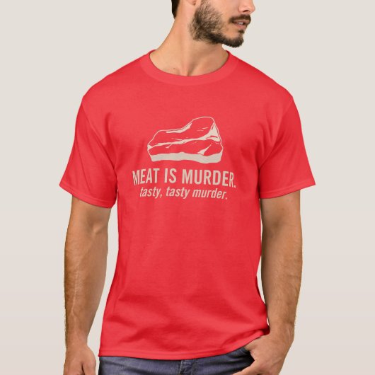 Vlees is Murder, smerig moord T-shirt (Voorkant)