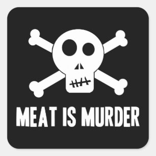 Vlees is Murder Vierkante Sticker