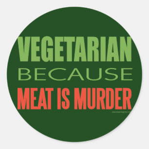 Vlees is vermoord - antivlees ronde sticker