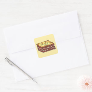 Vlees Lasagna Lasagna Restaurant Food Italiaans It Vierkante Sticker
