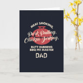 Vlees Roken BBQ Pit Master Dad Vaderdag Kaart (Gele Bloem)